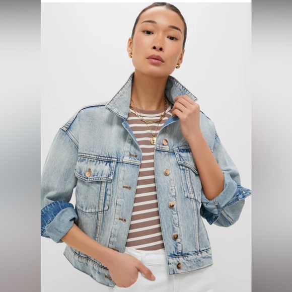 NWT Tuckernuck Denim Archie Jacket in Acid Wash, Size S - Picture 4 of 16